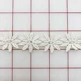Non-Metallic Trim - 1-inch wide Vintage White Flower Motif Close-Out